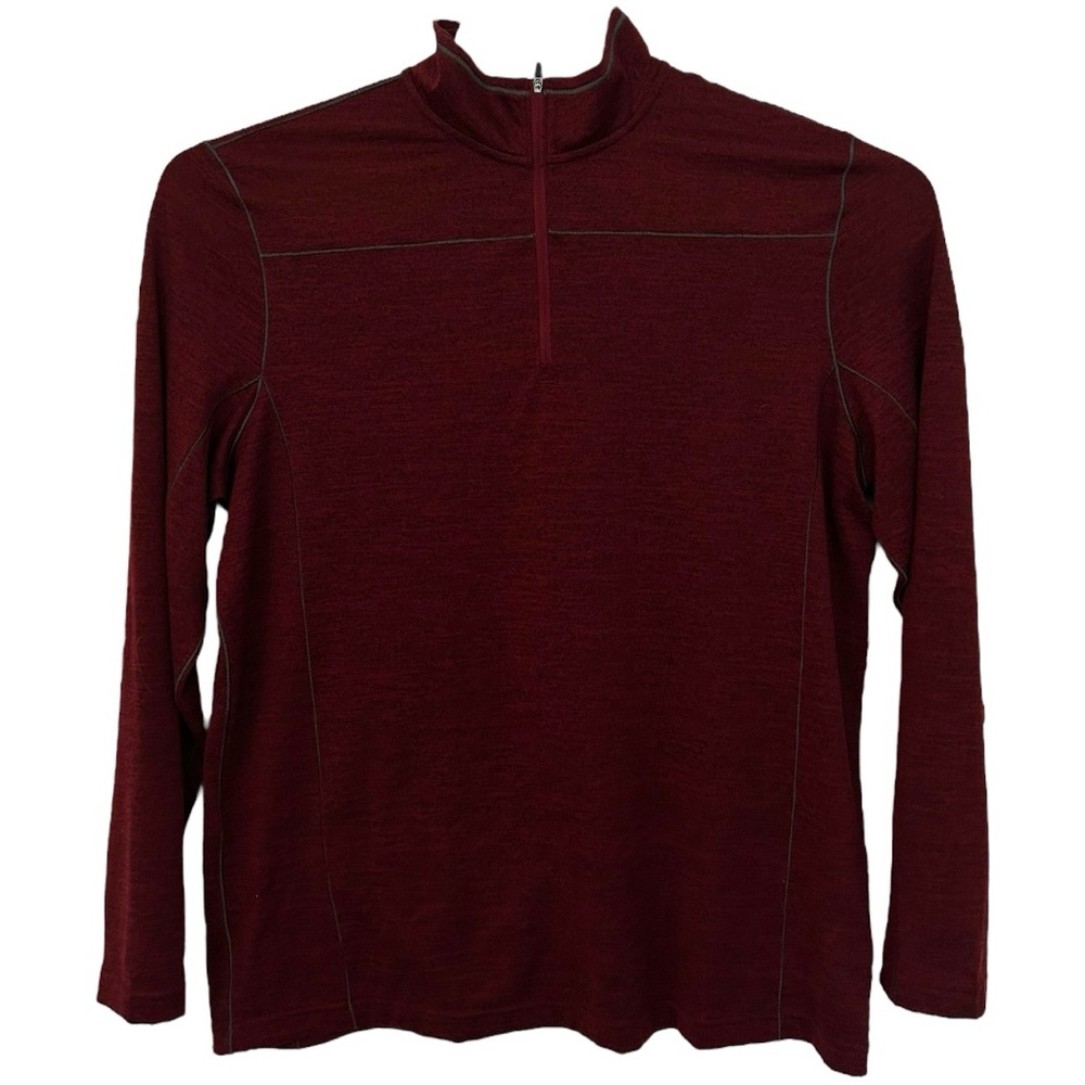 Swiss Tech Men's Burgundy 1/4 Zip Long Sleeve Shirt  Sz‎ XL